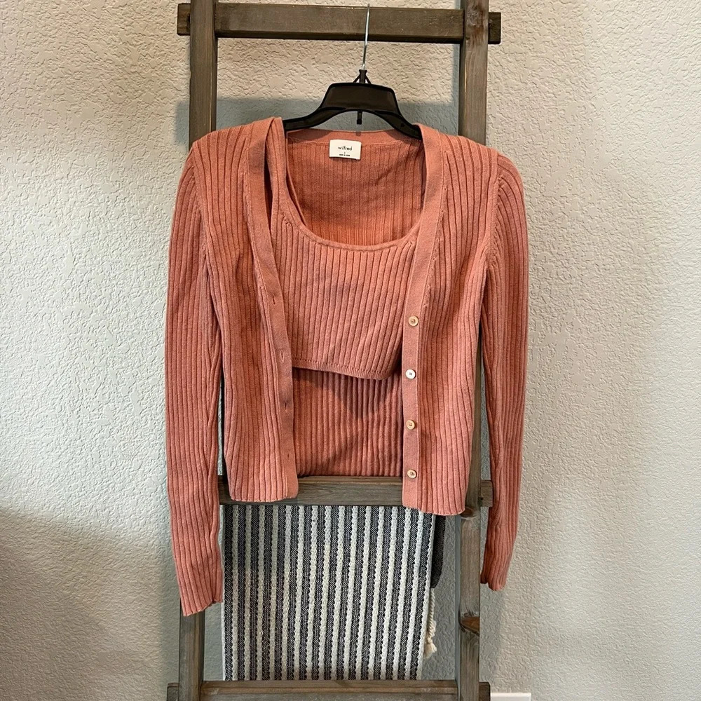 Wilfred women’s Manila cardigan and bra top size Small/XXS